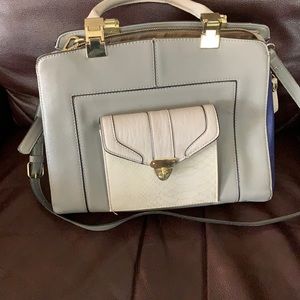 Kate Landry blue/gray color block purse